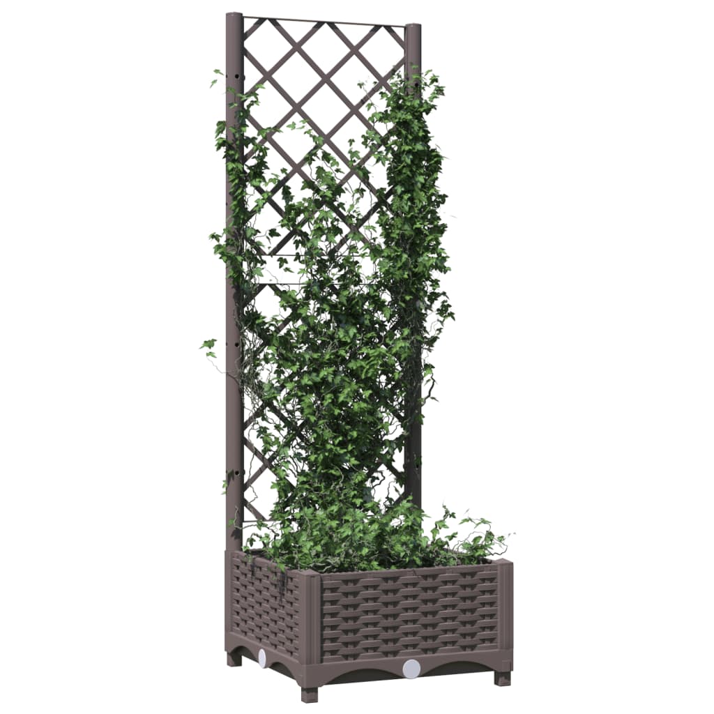 VidaXL Plannet with slat work 40x40x121.5 cm Polypropene brown