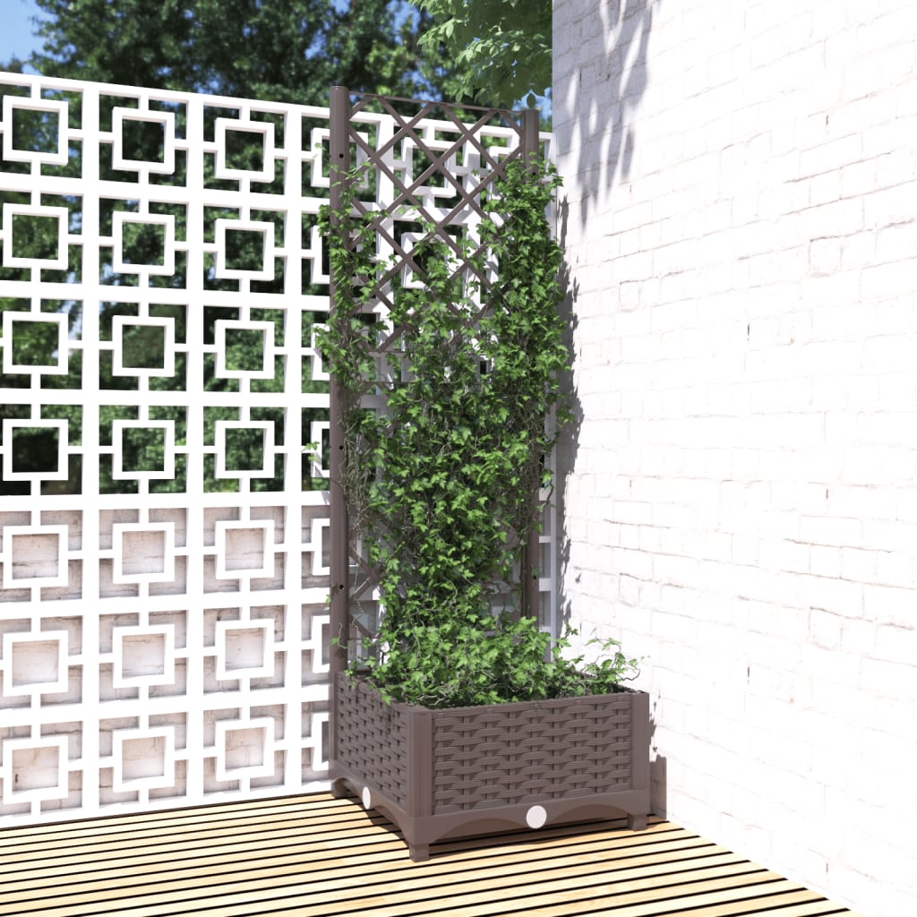VidaXL Plannet with slat work 40x40x121.5 cm Polypropene brown
