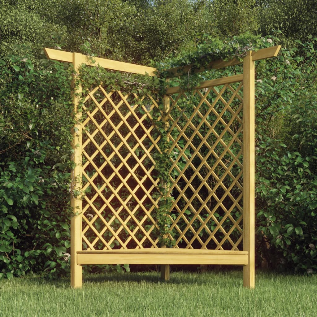 Pérgola de canto vidaxl com sofá 166x81x174 cm de madeira de pinheiro impregnada