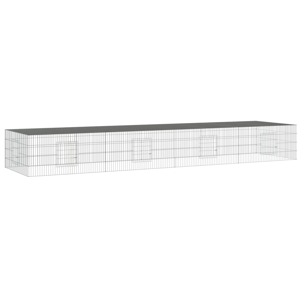 Cage di coniglio Vidaxl con 4 pannelli 433x109x54 cm galvanizzato