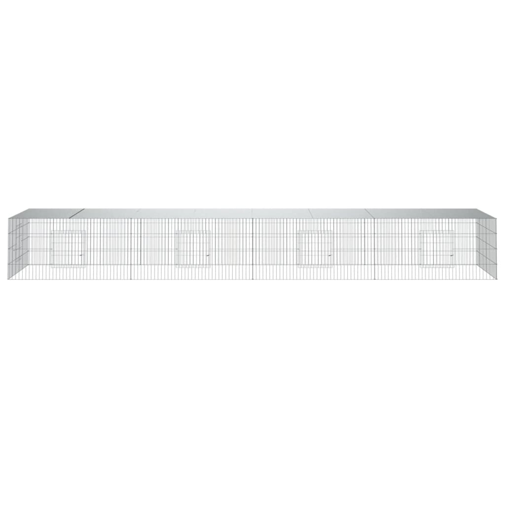 Cage di coniglio Vidaxl con 4 pannelli 433x109x54 cm galvanizzato
