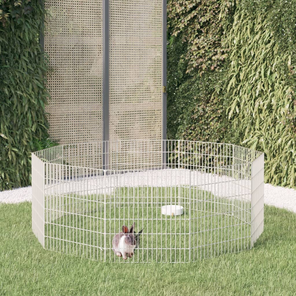 Vidaxl Animal Shelter 10 Panels 54x60 cm galvanisert jern