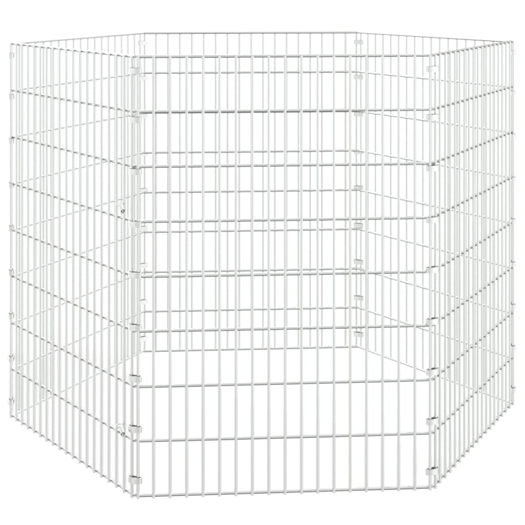 Vidaxl Animal Encosuation 6 Panels 54x80 cm galvanisert jern