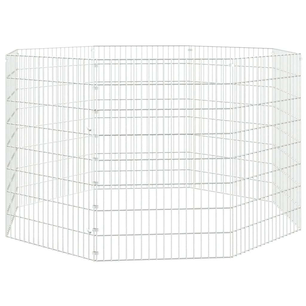 Vidaxl animal enclosure 8 panels 54x80 cm galvanized iron