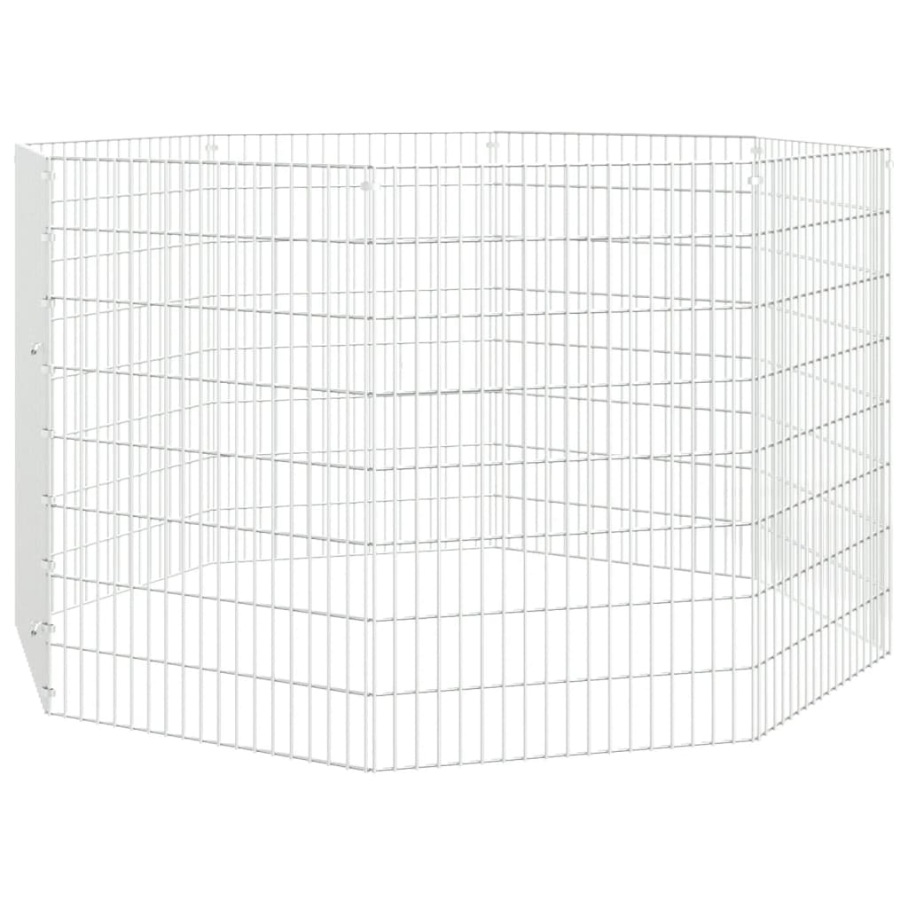 Vidaxl animal enclosure 8 panels 54x80 cm galvanized iron