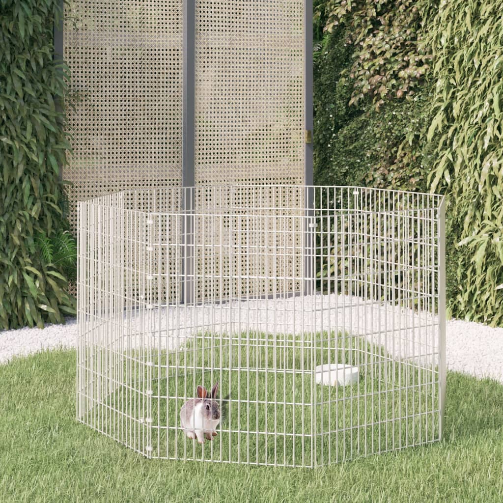 Vidaxl animal enclosure 8 panels 54x80 cm galvanized iron