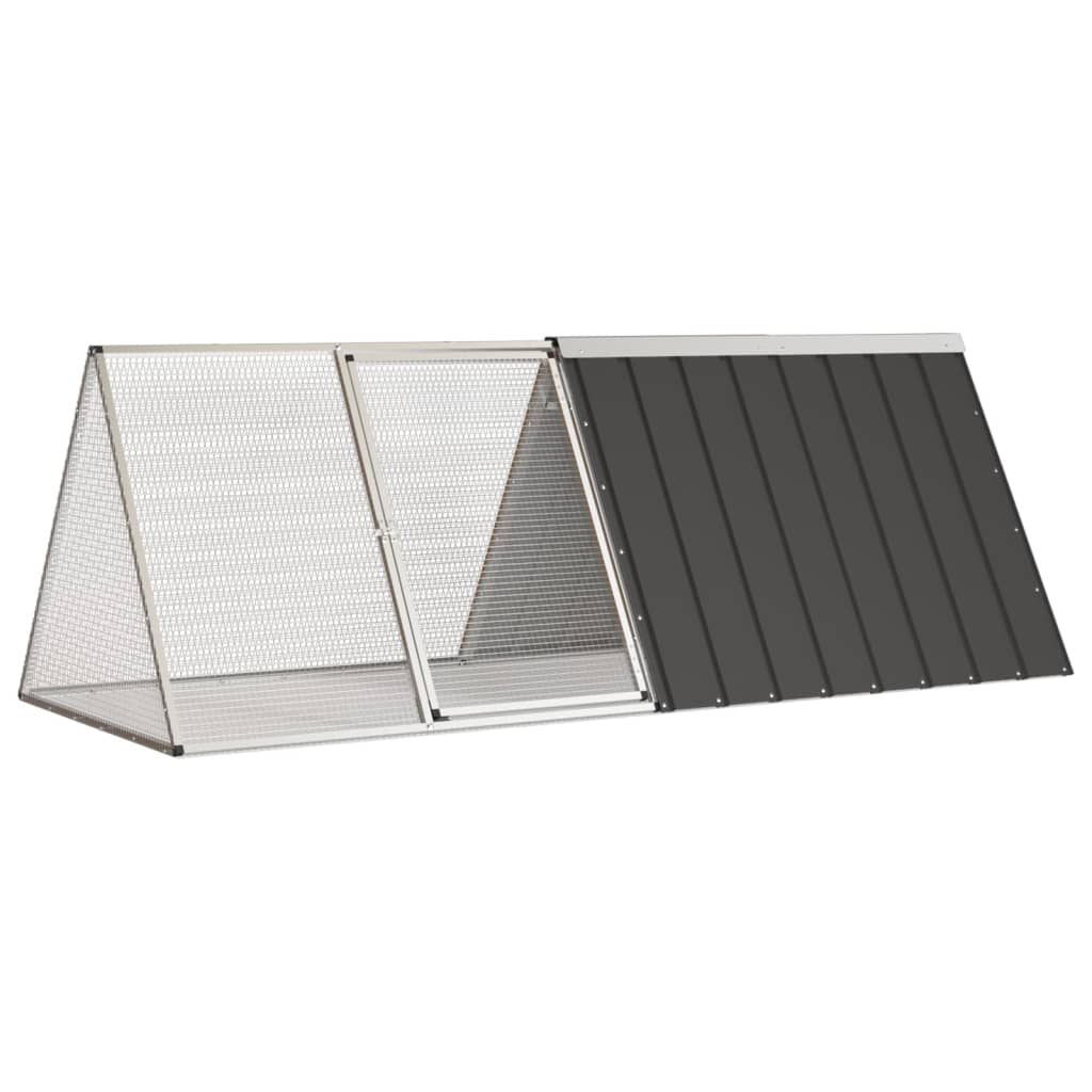 Vidaxl Rabbit hutch 2015x80.5x71 cm Galvanized steel anthracite