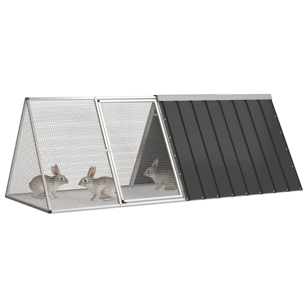 Vidaxl Rabbit hutch 2015x80.5x71 cm Galvanized steel anthracite
