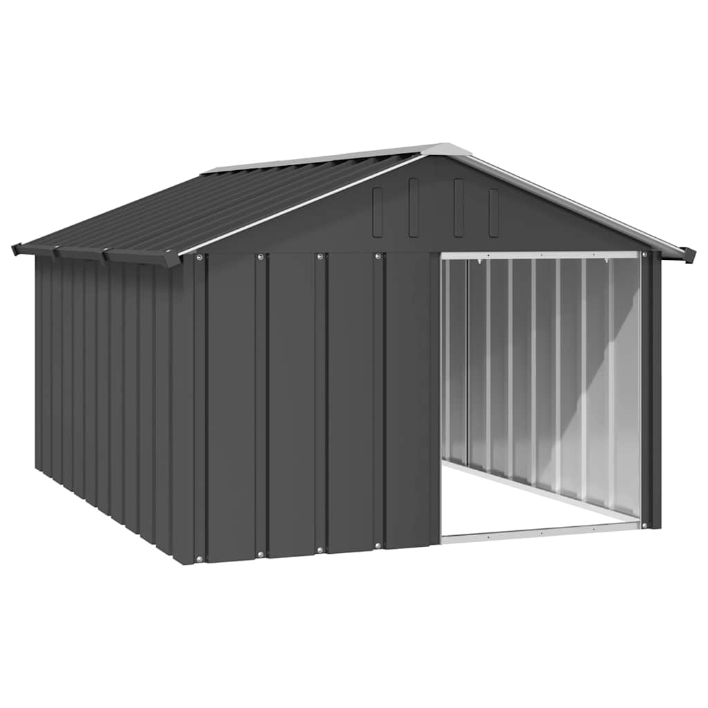 Vidaxl dog loft 116.5x153x81.5 cm galvanized steel anthracite color