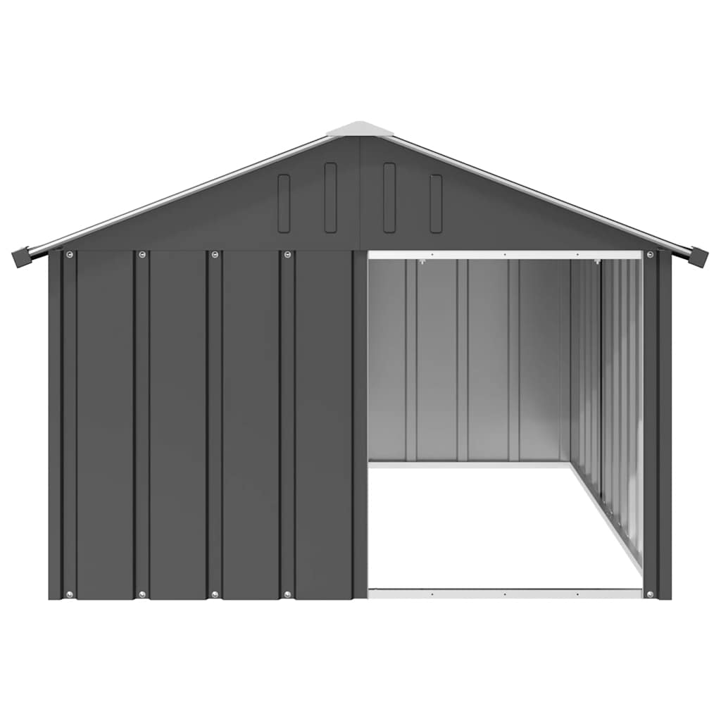 Vidaxl dog loft 116.5x153x81.5 cm galvanized steel anthracite color