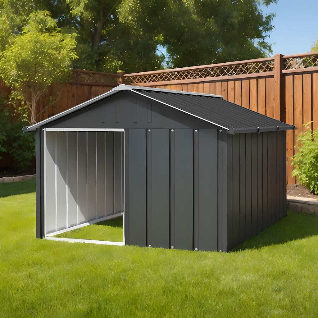 Vidaxl dog loft 116.5x153x81.5 cm galvanized steel anthracite color