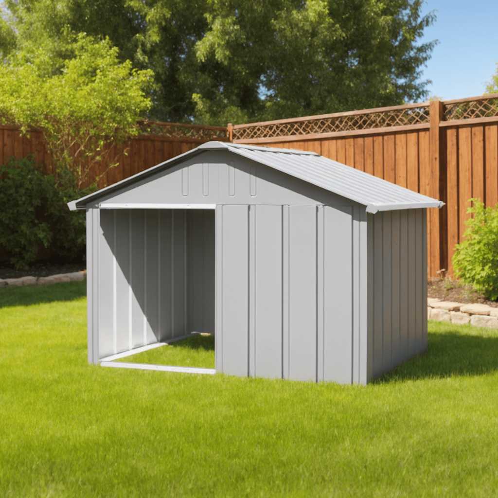 Vidaxl Dog Loft 116.5x103x81,5 cm galvaniseret stålgrå