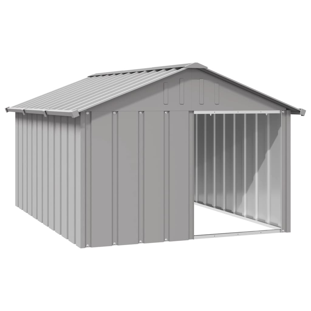Vidaxl Dog loft 116.5x153x81.5 cm galvaniseret stålgrå