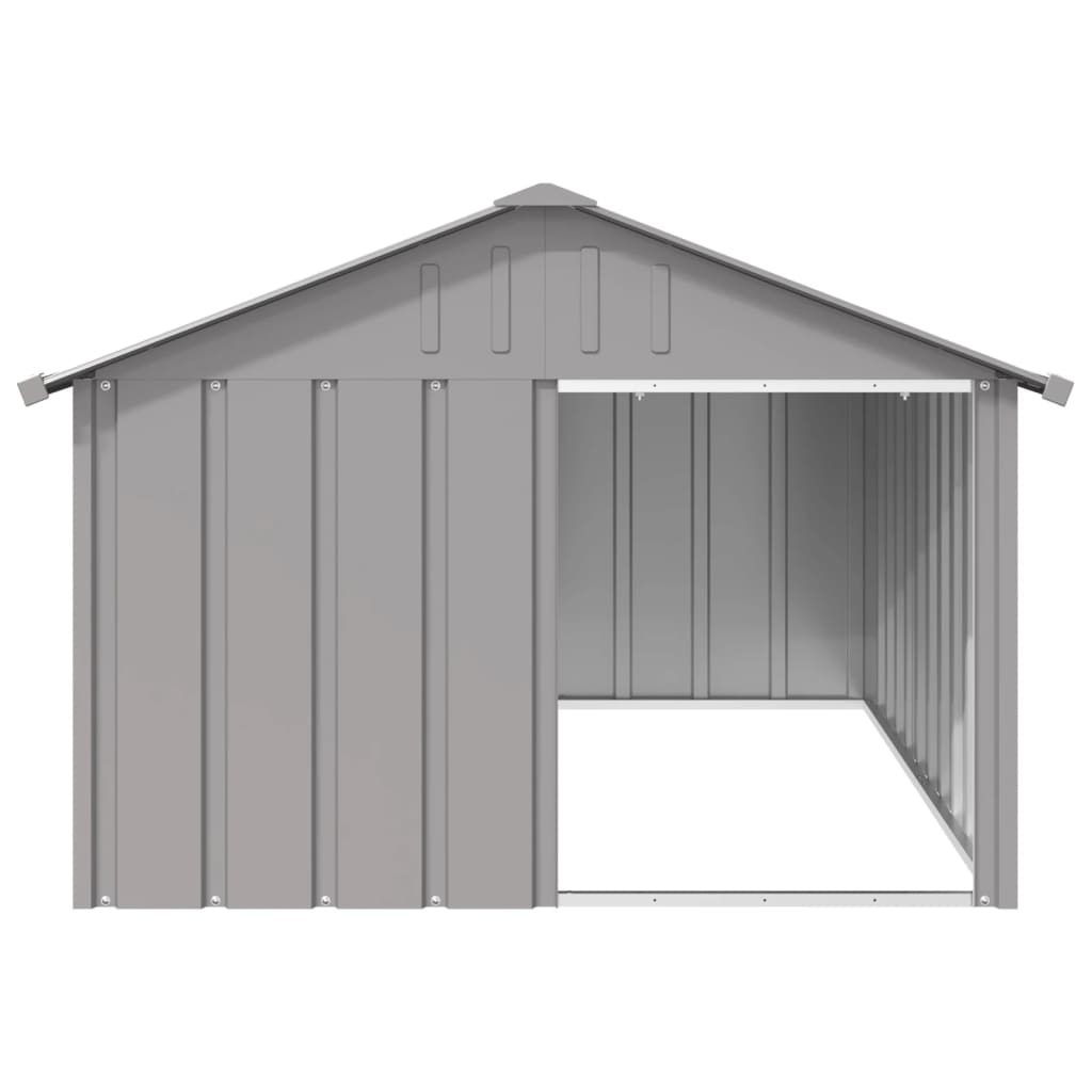 Vidaxl Dog loft 116.5x153x81.5 cm galvaniseret stålgrå