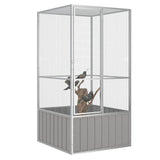 Vidaxl Vugel Cage 111x107x211.5 cm Galvaniséiert Stol Grey
