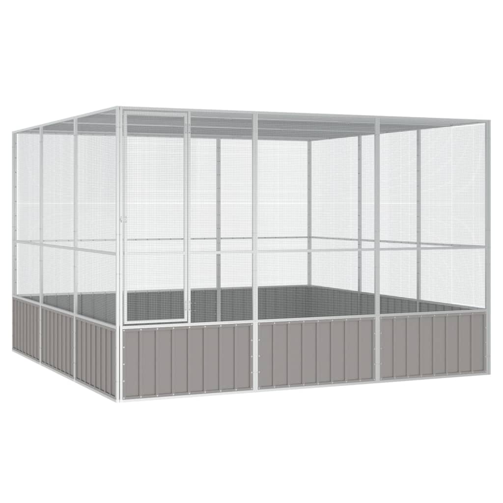 Vidaxl Bird Cage 302.5x324.5x211.5 cm de acero galvanizado gris