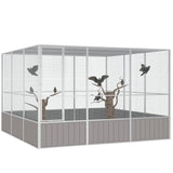 Vidaxl Bird Cage 302.5x324.5x211.5 cm de acero galvanizado gris