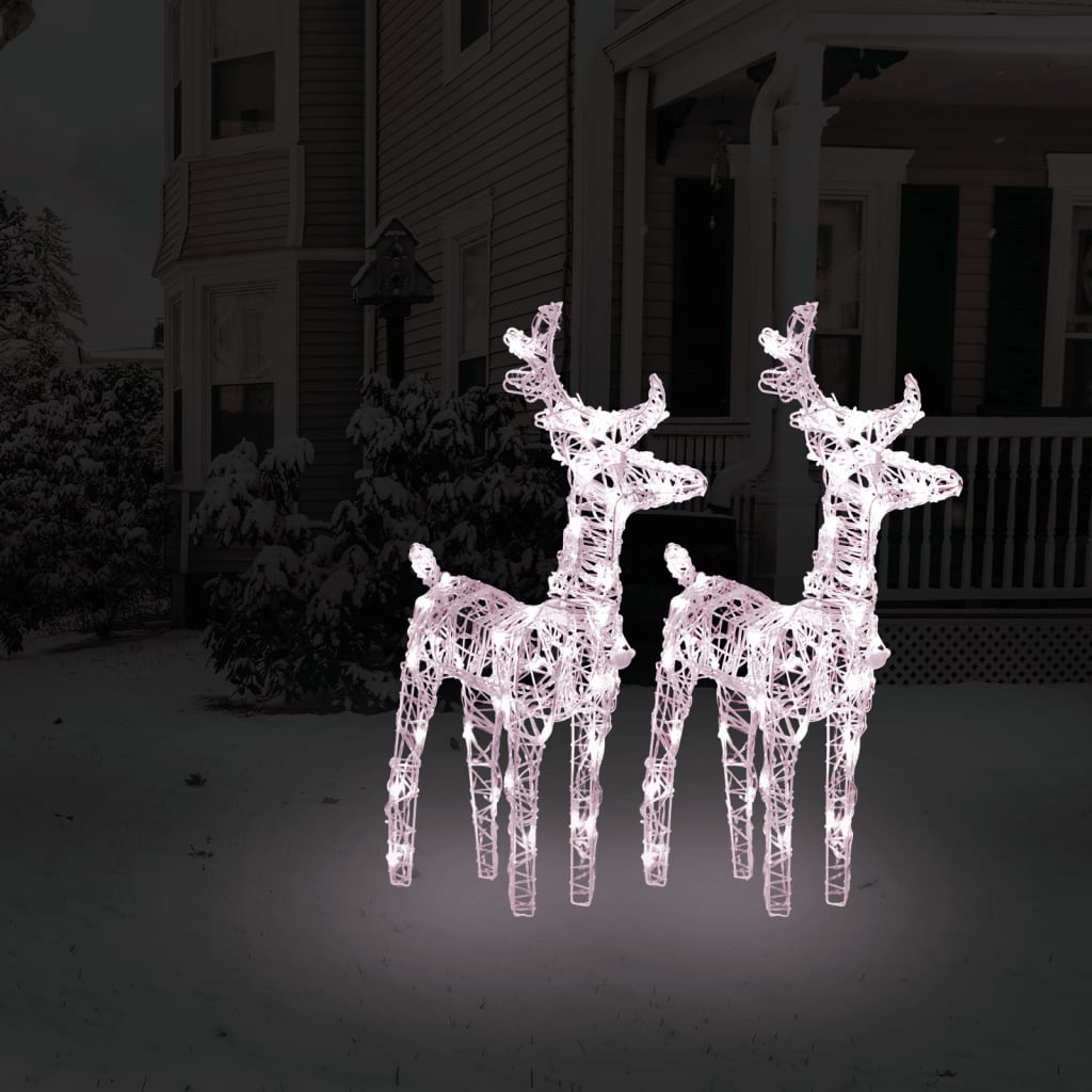 Vidaxl Christmas animals 2 st 80 LEDs Acrylic warm white
