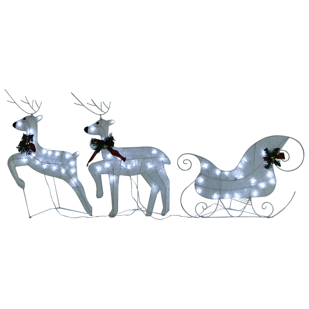 Vidaxl Christmas decoration reindeer and sled 60 LEDs white