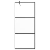 Vidaxl Walk-in shower wall 80x195 cm half-mat ESG glass black