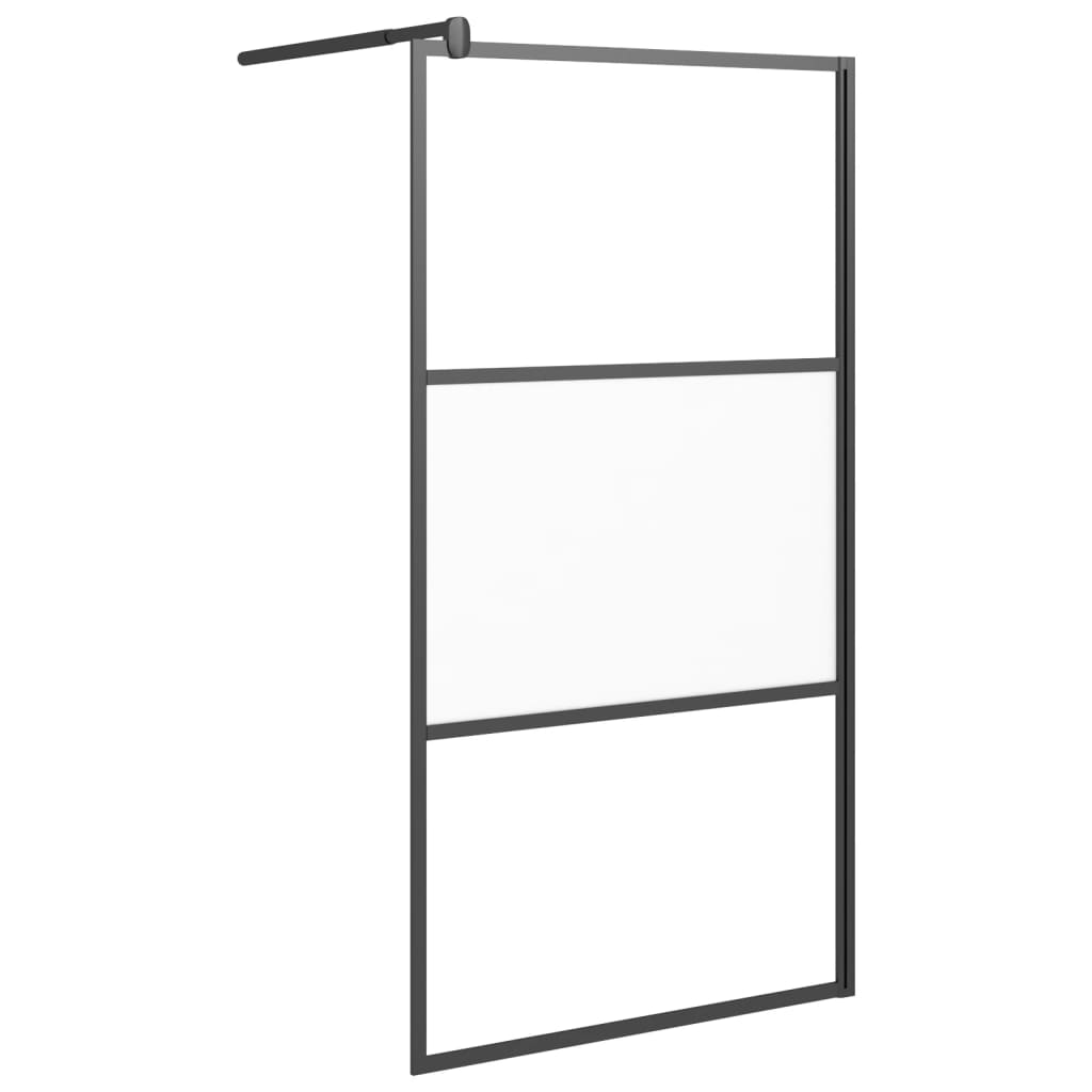 Vidaxl Walk-in shower wall 100x195 cm Halfmat ESG glass black