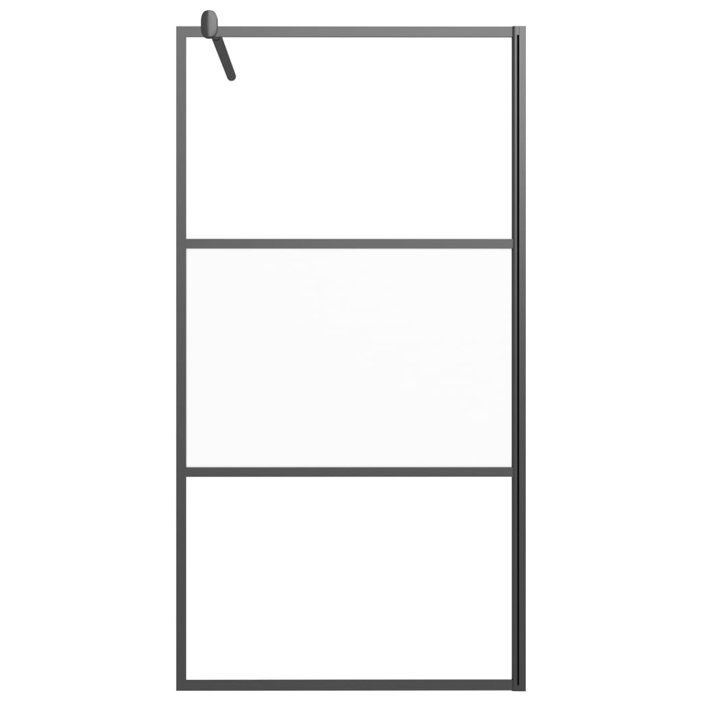 Vidaxl Walk-in shower wall 100x195 cm Halfmat ESG glass black