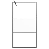 Vidaxl Walk-in shower wall 100x195 cm Halfmat ESG glass black