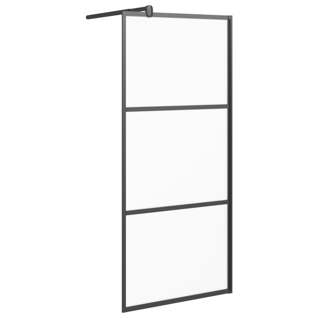 Vidaxl walk-in brusevæg 80x195 cm Mat esg glas sort