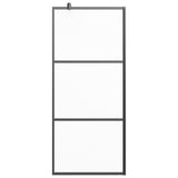 Vidaxl walk-in brusevæg 80x195 cm Mat esg glas sort