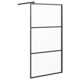 Vidaxl Walk-In duschvägg 100x195 cm matt ESG Glass Black