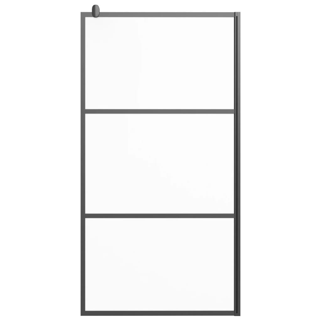 Vidaxl Walk-In duschvägg 100x195 cm matt ESG Glass Black