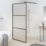 Vidaxl Walk-in shower wall 115x195 cm Mat ESG glass black