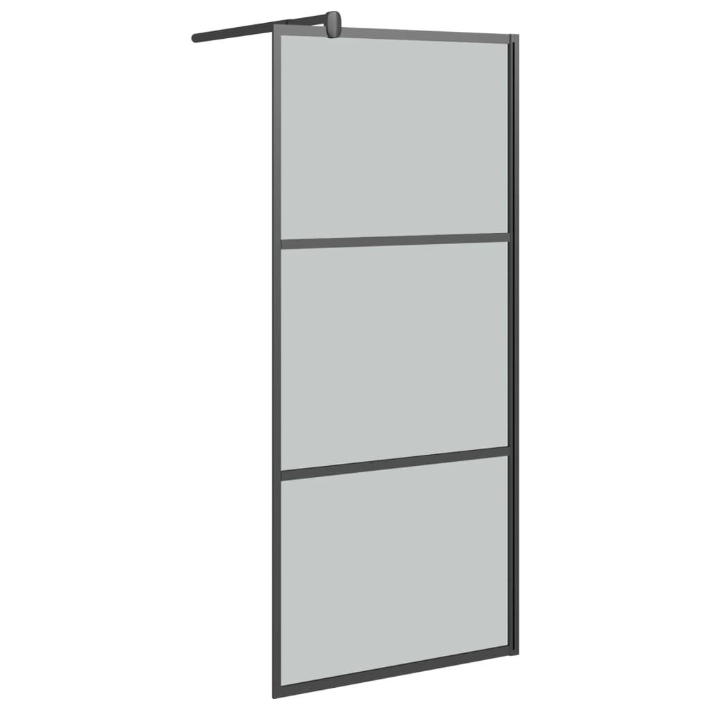 Vidaxl Walk-in shower wall 80x195 cm Dark ESG glass black