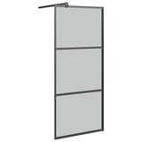 Vidaxl Walk-in shower wall 80x195 cm Dark ESG glass black