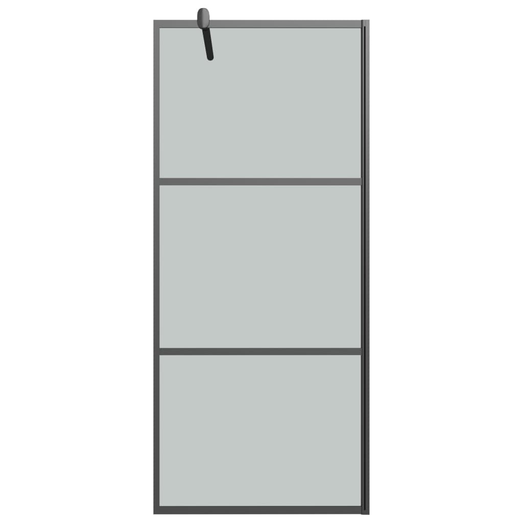 Vidaxl Walk-in shower wall 80x195 cm Dark ESG glass black