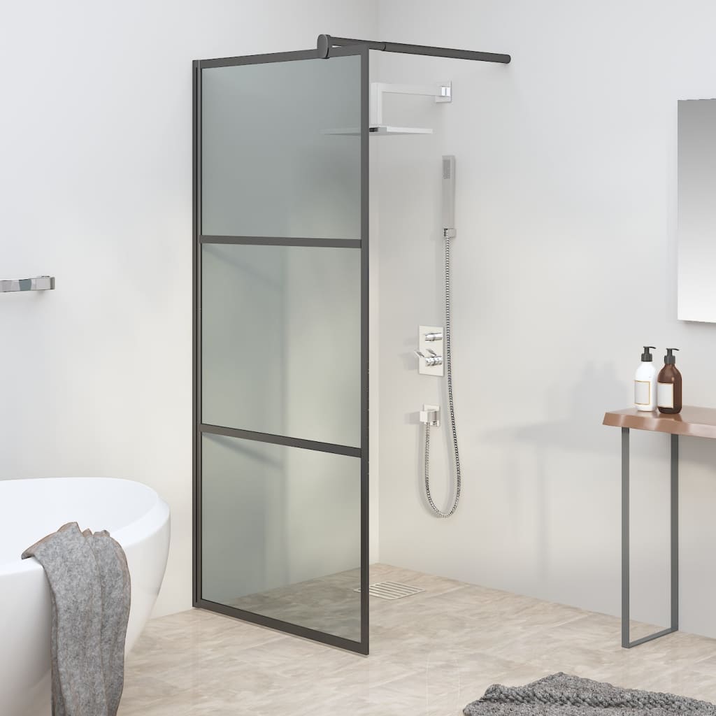 Vidaxl Walk-in shower wall 90x195 cm Dark ESG glass black