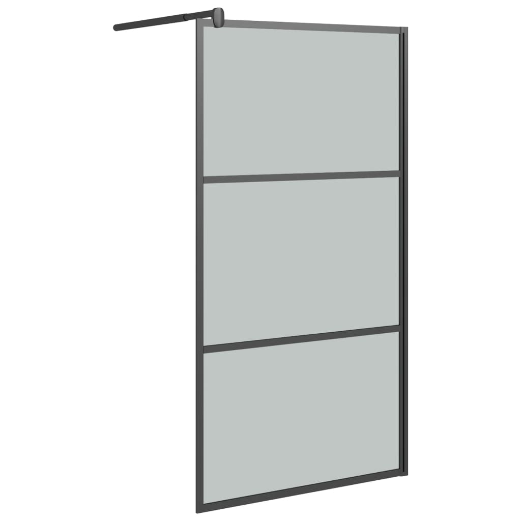Vidaxl Walk-in shower wall 100x195 cm Dark ESG glass black
