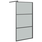 Vidaxl Walk-in shower wall 100x195 cm Dark ESG glass black