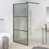 Vidaxl Walk-in shower wall 100x195 cm Dark ESG glass black