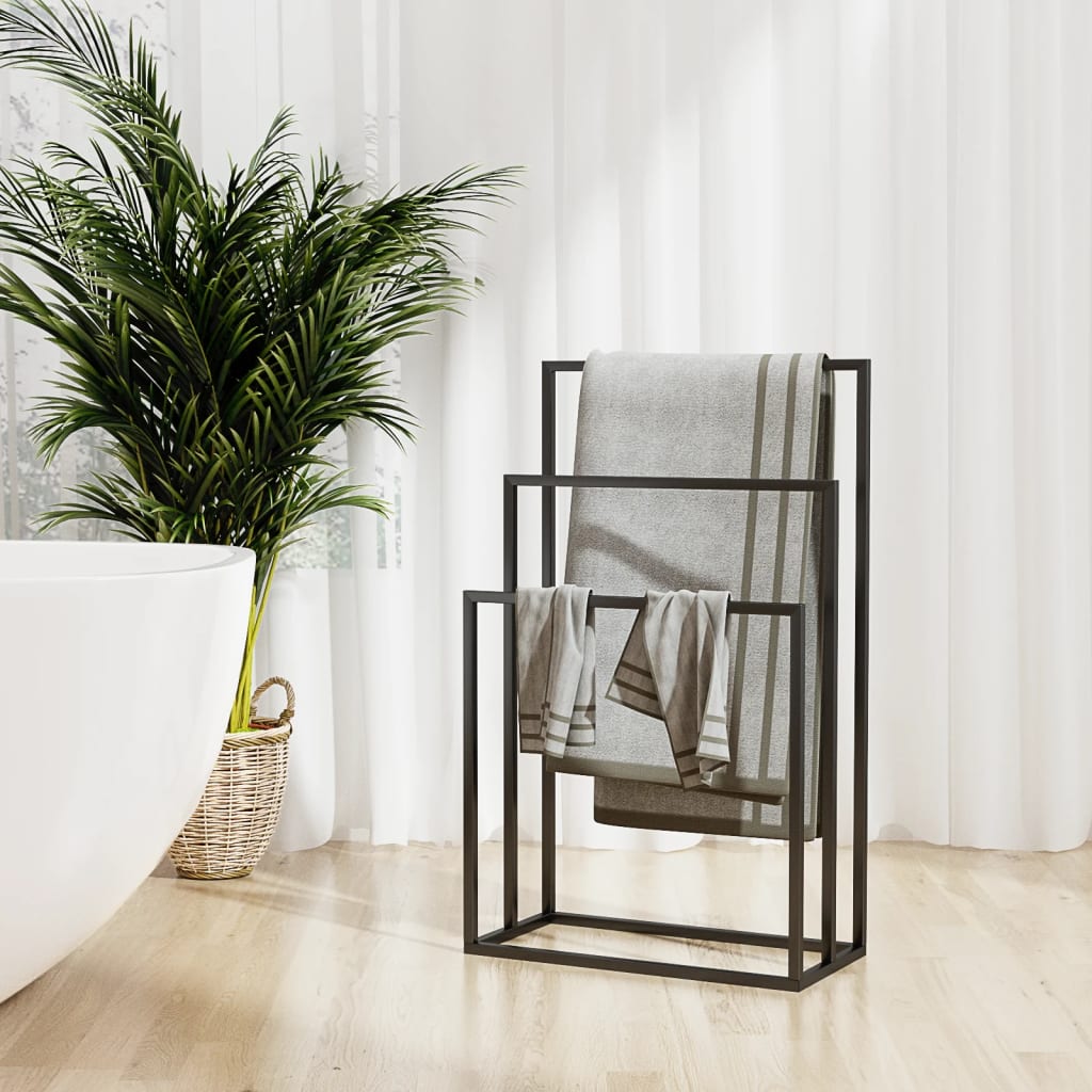 Vidaxl håndkle Rack frittliggende 48x24x79 cm jern svart