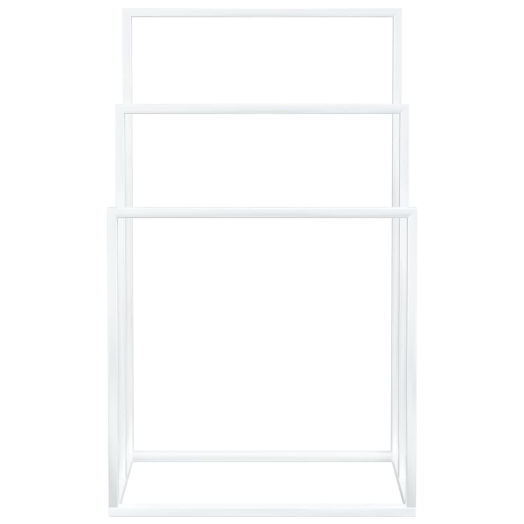 Estante de toalla Vidaxl separada 48x24x79 cm de hierro blanco