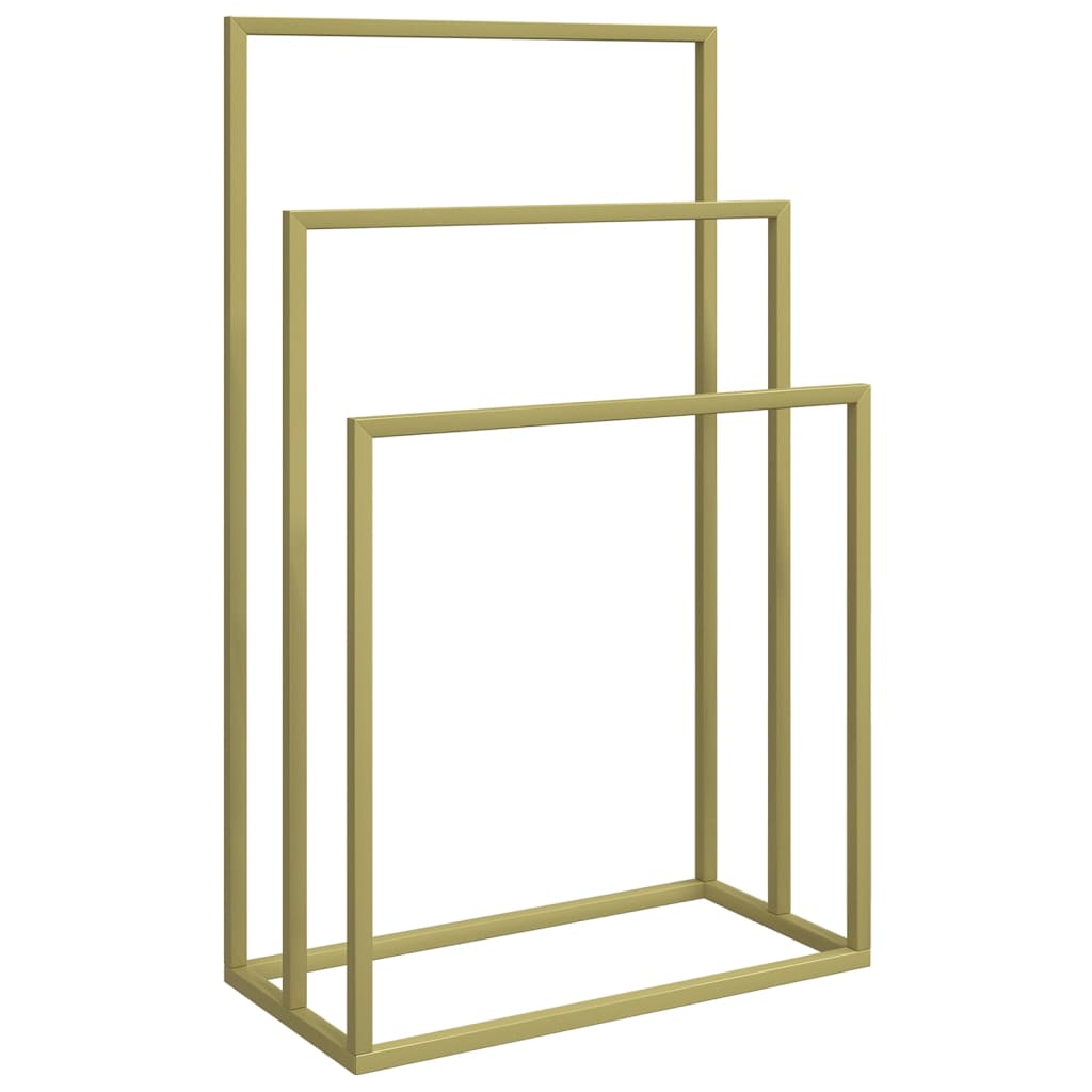 Vidaxl handdoekenrek vrijstaand 48x24x79 cm ijzer goudkleurig