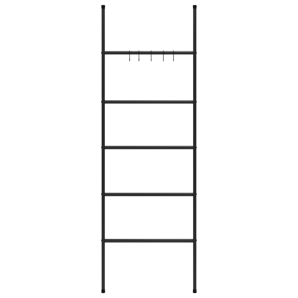 Vidaxl handdoekenrek ladder met 5 lagen 58x175 cm ijzer zwart