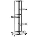 VidaXL flower stand with wheels 5-layer 44x23x100 cm iron black