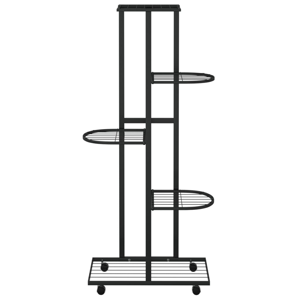 VidaXL flower stand with wheels 5-layer 44x23x100 cm iron black