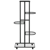 VidaXL flower stand with wheels 5-layer 44x23x100 cm iron black