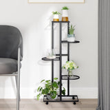 VidaXL flower stand with wheels 5-layer 44x23x100 cm iron black