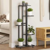 Vidaxl Flower Stand med hjul 5-lag 44x23x100 cm Iron Black