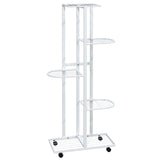 Vidaxl Flower Standard With Wheels 5-Layer 44x23x100 Cm Iron White