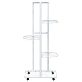 Vidaxl Flower Standard With Wheels 5-Layer 44x23x100 Cm Iron White